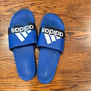 Adidas Royal Blue Slides with Black Strap
